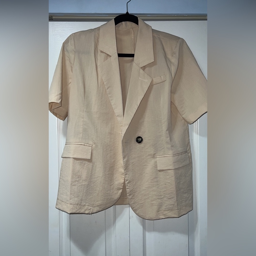Beige Cut Sleeve Pull Over